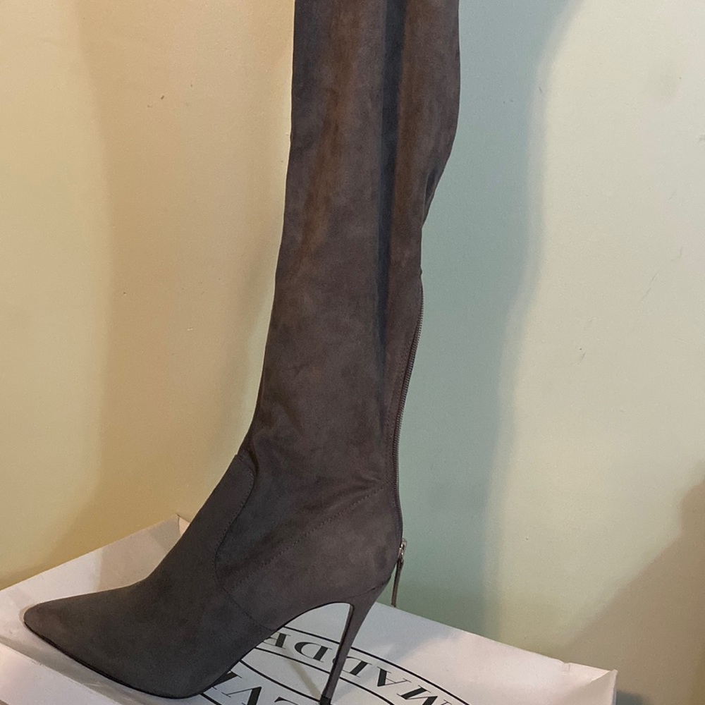 Grey suede, never worn, over the knee boot